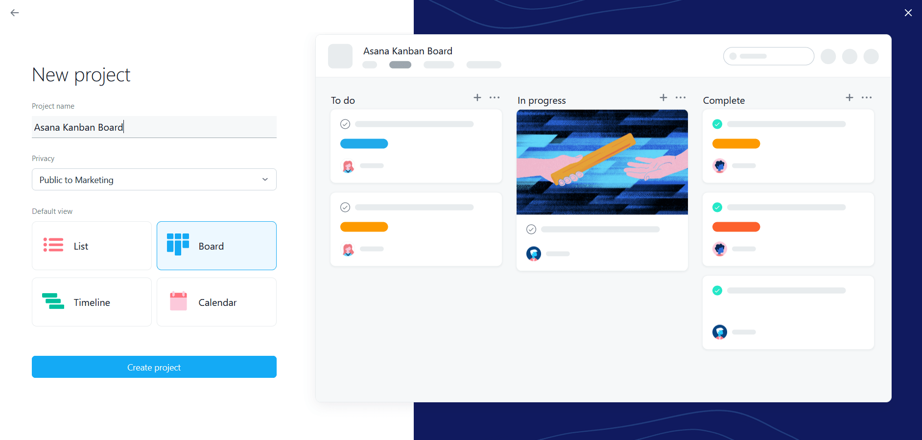 Details Page of the Asana Kanban Board
